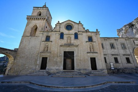 Die mittelalterliche Felsenkirche San Pietro Barisano in den Tuff gehauen, in der Altstadt der antiken italienischen Stadt