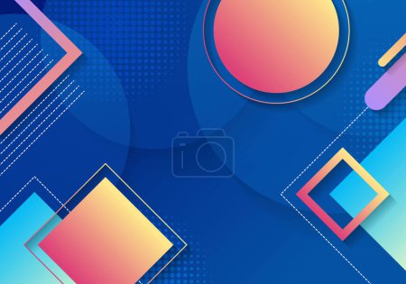Photo for Abstract geometric template design of shape with gradient colour overlapping. Design of minimal with circle halftone artwork background. vector - Royalty Free Image