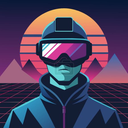 Casque de réalité virtuelle futuriste, VR, Cyber