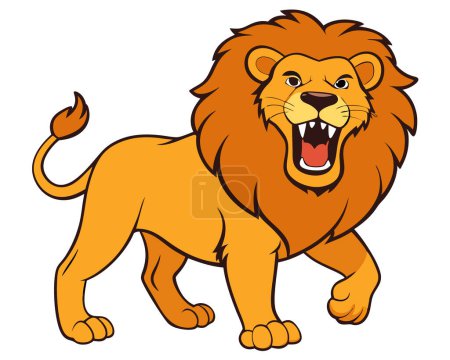 Ein dynamisches Beispiel für Mut und Entschlossenheit, verkörpert durch einen brüllenden Löwen. Generative KI.
