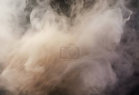 La fumée grise remplit tout l'espace, fond abstrait, fumée enveloppante, générée par l'IA