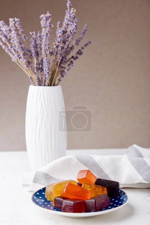 Photo for Natural homemade jelly. Healthy sugar free, gluten free food on the table. - Royalty Free Image