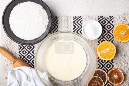 Photo for Sweet and Zesty - creating the Perfect Citrus Cake Mix. Homemade baking. - Royalty Free Image