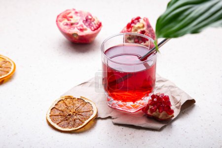 Health in Glass - Pomegranate Juice with Rustic Charm.