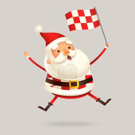 Téléchargez les illustrations : Santa Claus fan de football croate illustration vectorielle isolé - en licence libre de droit