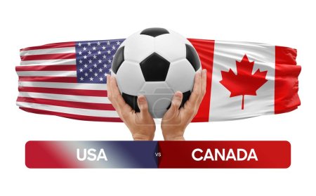 Photo for USA vs Canada national teams soccer football match competition concept. - Royalty Free Image