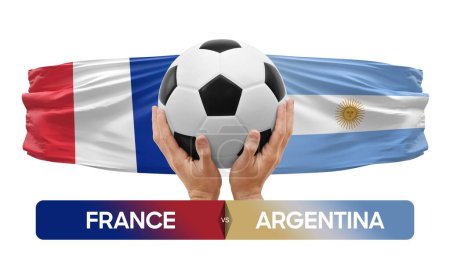 Photo for France vs Argentina national teams soccer football match competition concept. - Royalty Free Image