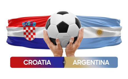 Photo for Croatia vs Argentina national teams soccer football match competition concept. - Royalty Free Image