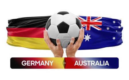 Téléchargez les photos : Allemagne vs Australie équipes nationales football match concept de compétition. - en image libre de droit