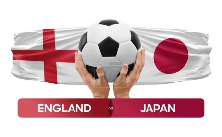 Photo for England vs Japan national teams soccer football match competition concept. - Royalty Free Image