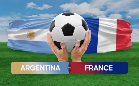 Photo for Argentina vs France national teams soccer football match competition concept. - Royalty Free Image