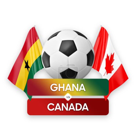 Fußballspiel-Wettkampfkonzept Ghana vs Kanada.