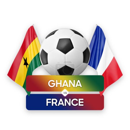 Fußballspiel-Wettkampfkonzept Ghana vs Frankreich.