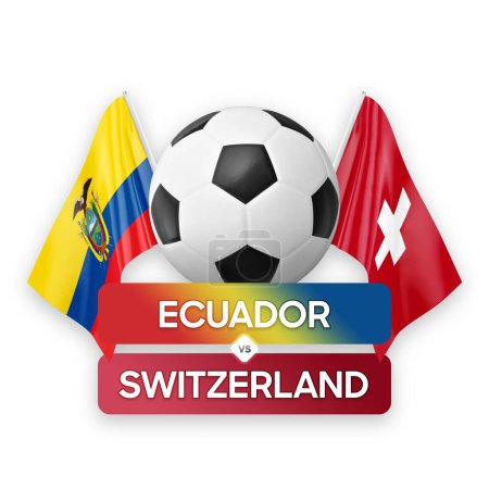 Ecuador vs Suiza Selecciones Nacionales Fútbol concepto de competición de partidos.