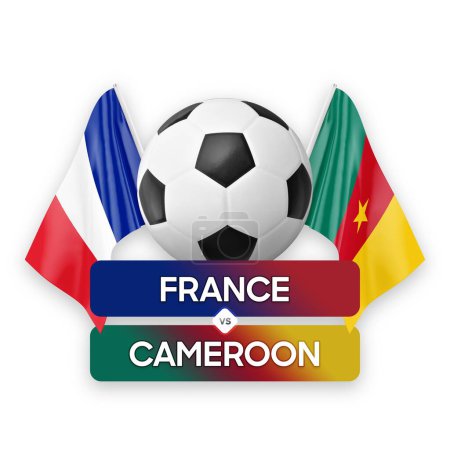 Francia vs Camerún equipos nacionales fútbol partido competencia concepto.