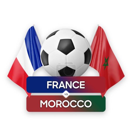 Frankreich vs Marokko Nationalmannschaften Fußballspiel Wettbewerbskonzept.