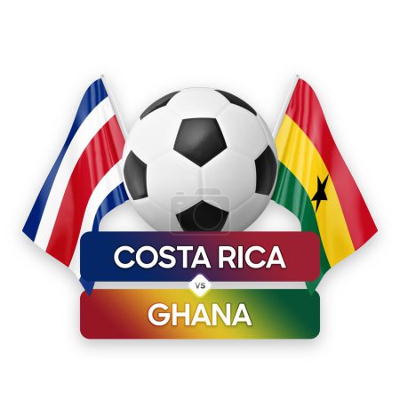 Konzept für Fußballwettkämpfe Costa Rica vs Ghana Nationalmannschaften.
