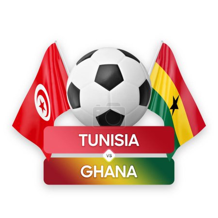 Tunisia vs Ghana national teams soccer football match competition concept.