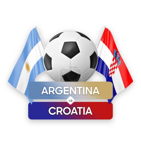 Konzept für Fußballspiel-Wettbewerb Argentinien gegen Kroatien.