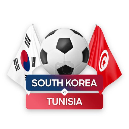 Fußball-Länderspiel-Konzept Südkorea gegen Tunesien.