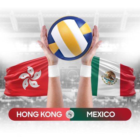 Foto de Hong Kong vs México Selecciones nacionales voleibol voleibol partido concepto de competencia. - Imagen libre de derechos