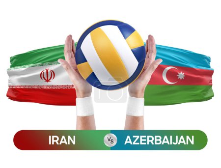 Téléchargez les photos : Iran vs Azerbaïdjan équipes nationales volley-ball match concept de compétition. - en image libre de droit