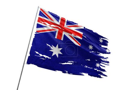 Australia torn flag on transparent background.