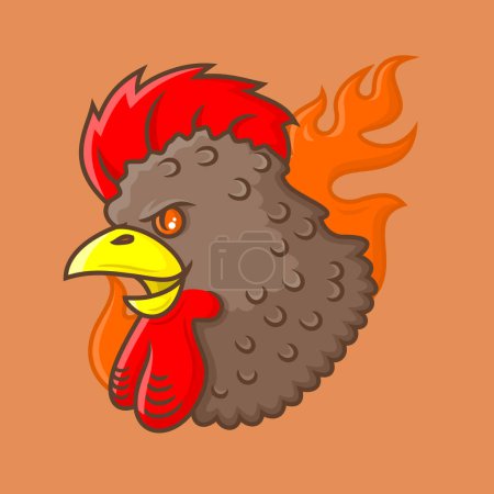 Photo for Rooster head logo vector illustration - Royalty Free Image