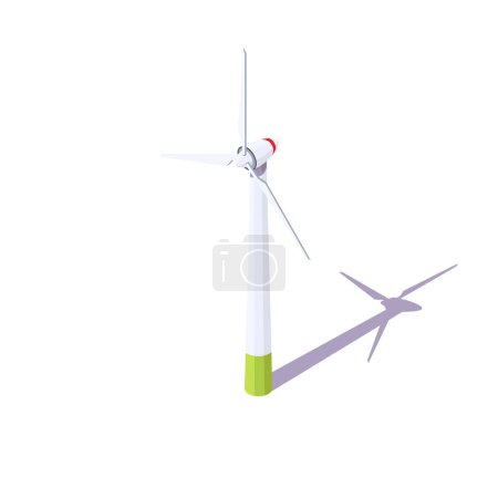 Illustration for Windmill in isometry on a white background - Royalty Free Image