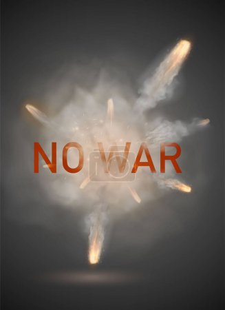 Photo for The concept of no war. explosion trail smoke bang isolated on dark background. Vector illustration - Royalty Free Image