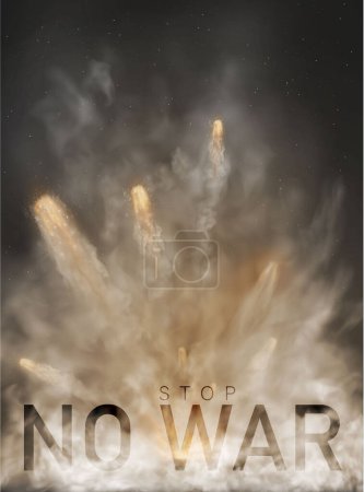 Photo for The concept of no war. explosion trail smoke bang isolated on dark background. Vector illustration - Royalty Free Image
