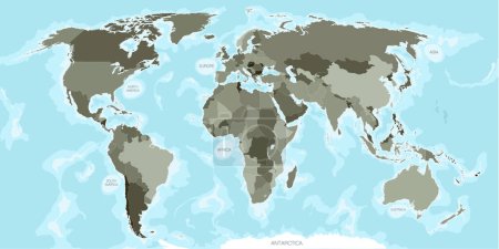 Illustration for The world map divided by countries. Vector illustration - Royalty Free Image