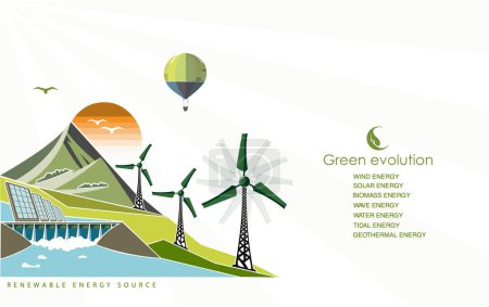 Photo for Renewable energy concept of the green evolution. Vector illustration - Royalty Free Image