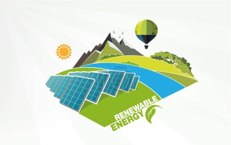 Photo for Renewable energy power of greening. sun energy - Royalty Free Image
