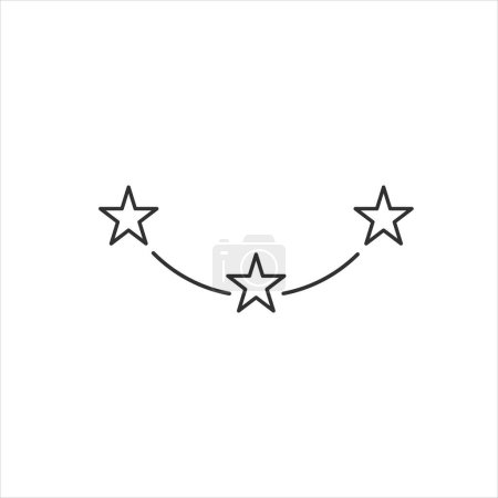 Ilustración de Tres estrellas lineales en círculo. icono lineal. tres estrellas. Ilustración vectorial aislada - Imagen libre de derechos