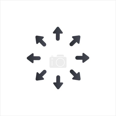 Ilustración de Difundir las flechas hacia el exterior icono. Flechas de distribución. Stock vector ilustración aislado en - Imagen libre de derechos