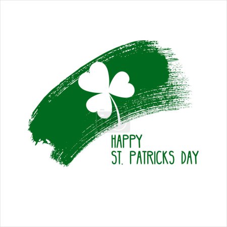 Illustration for Happy St. Patricks day trefoil in grunge style, Stock vector illustration isolated - Royalty Free Image