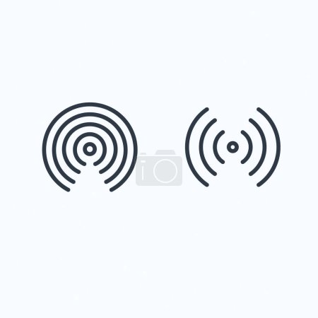 Ilustración de Conexión de señal de sonido wifi, símbolo de logotipo de onda de radio de sonido. ilustración vectorial aislado - Imagen libre de derechos
