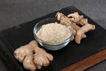 Photo for Fresh Ginger With Dry Ginger Powder - Royalty Free Image