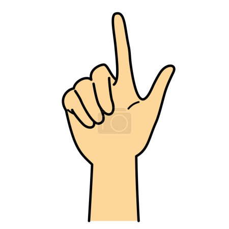 Foto de Gesto de la mano, dedo índice apuntando hacia arriba, ilustración - Imagen libre de derechos