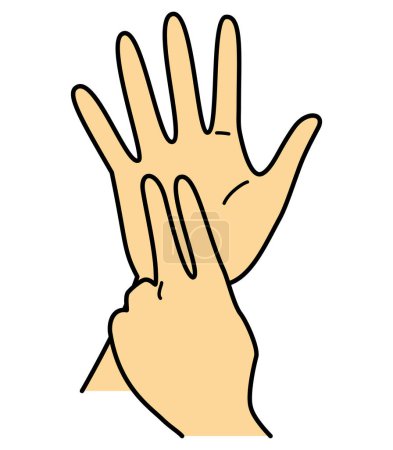 Foto de Gesto de mano, signo de mano, número 7, ambas manos, ilustración jpeg - Imagen libre de derechos