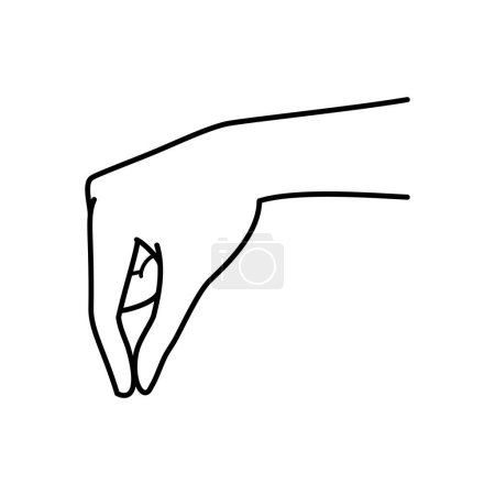 Foto de Hand gesture,   picking up something, monochrome line illustration - Imagen libre de derechos