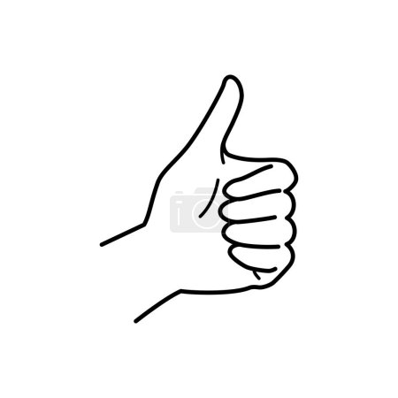 Foto de Hand gesture, hand sign, thumbs up, good, monochrome illustration - Imagen libre de derechos