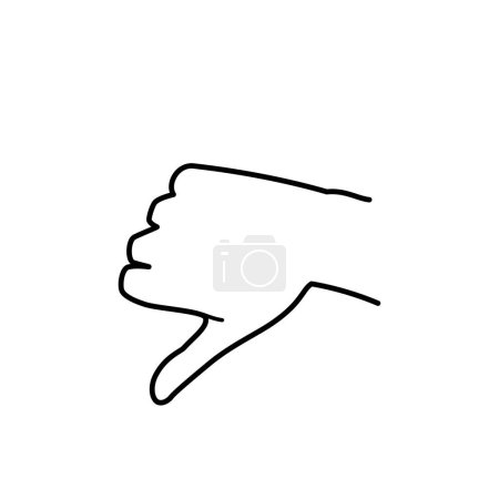Foto de Hand gesture, hand sign, thumbs down, bad,  monochrome illustration - Imagen libre de derechos
