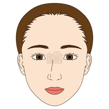 Illustration for Woman face, double eyelids eyes, epicanthal fold, Almond eyes - Royalty Free Image