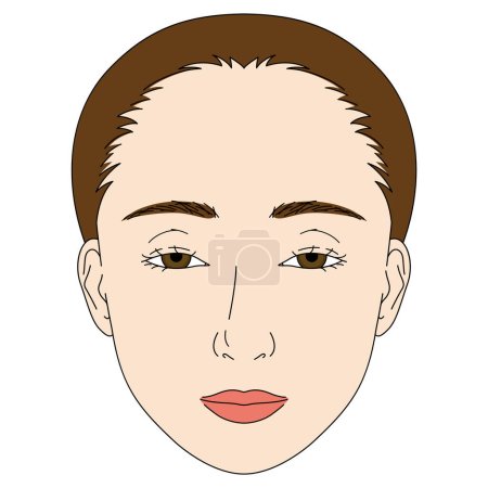 Illustration for Woman face, drooping eyelids, ptosis - Royalty Free Image