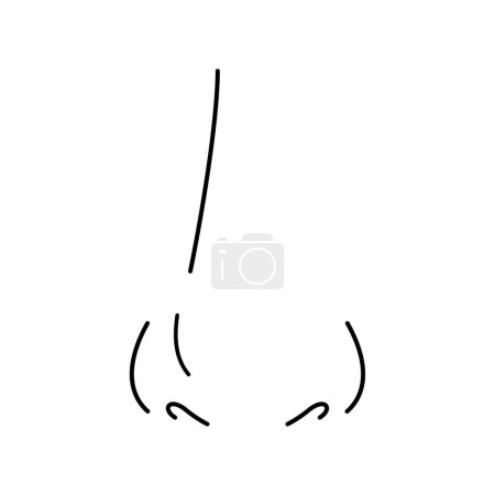 nose, outline, black and white, illustration
