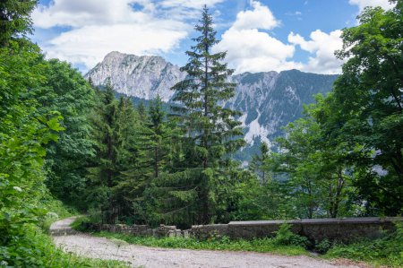 Téléchargez les photos : Ljubelj pass in Karawanks chain of Slovenia with a old passageway border between Slovenia and Austria, amazing nature around - en image libre de droit