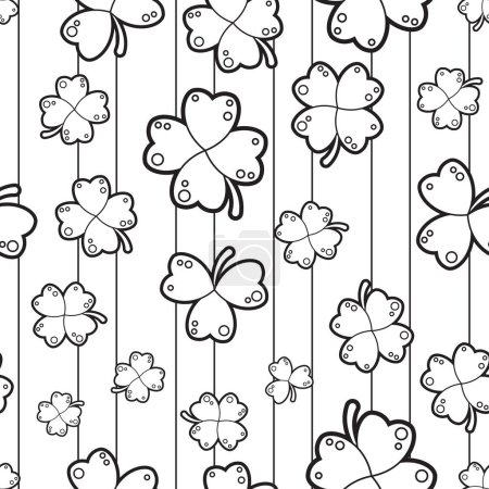Photo for A cute and simple illustration as seamless pattern design of clover leaves. A coloring page and book. A fun activity for all. - Royalty Free Image