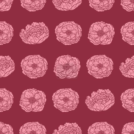 Photo for A lovely illustrations of peonies flower seamless as surface pattern design - Royalty Free Image